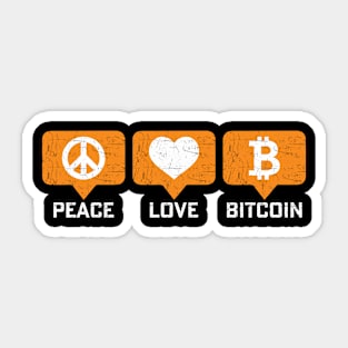 Peace, Love and Bitcoin Sticker